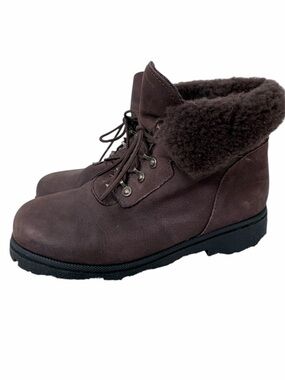 Sorel Brown Leather Shearling Lined Lace-Up Winter Boots Women’s 7.5